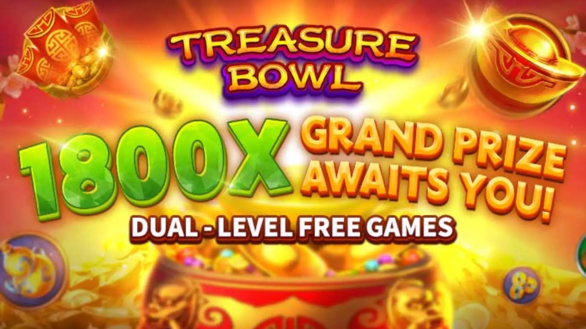 Multiplicadores Treasure Bowl godjogo - 7777x Máximo com Tigela Dourada